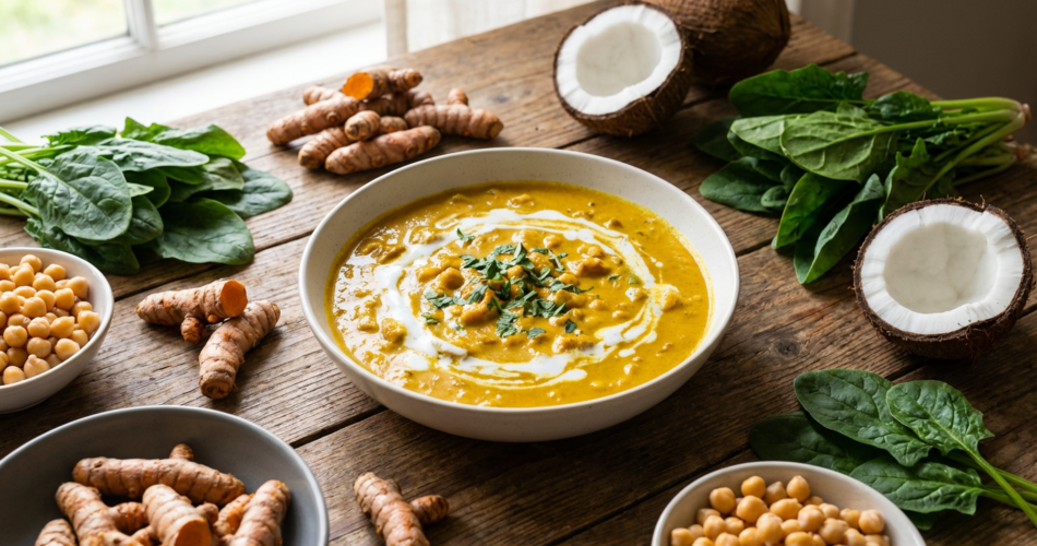 recipes Heartumental featuring turmeric curry with heart-healthy ingredients
