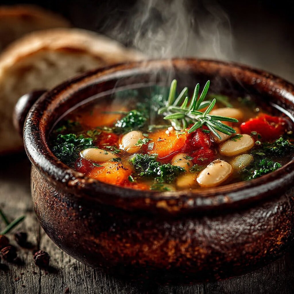 Heartumental white bean soup recipe with rosemary and kale